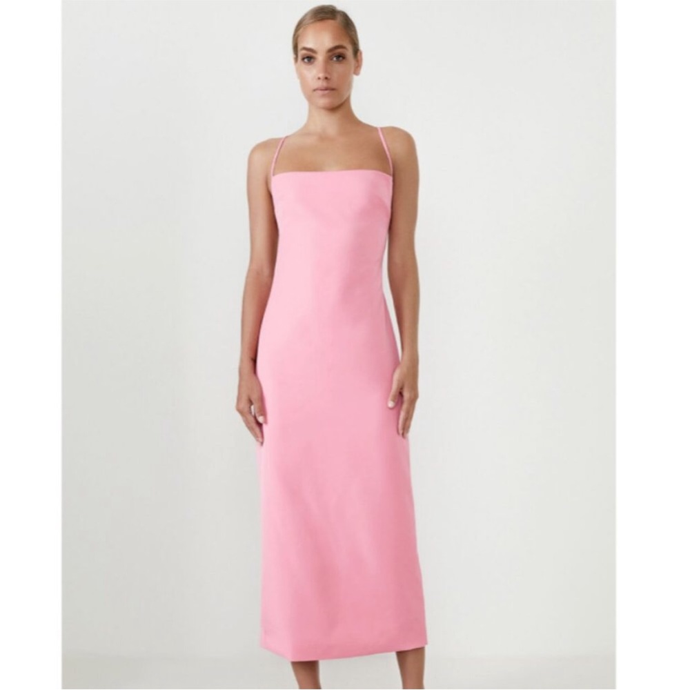 Pink Bardot Open Tie Back Jillian Dress Size 8 Medium